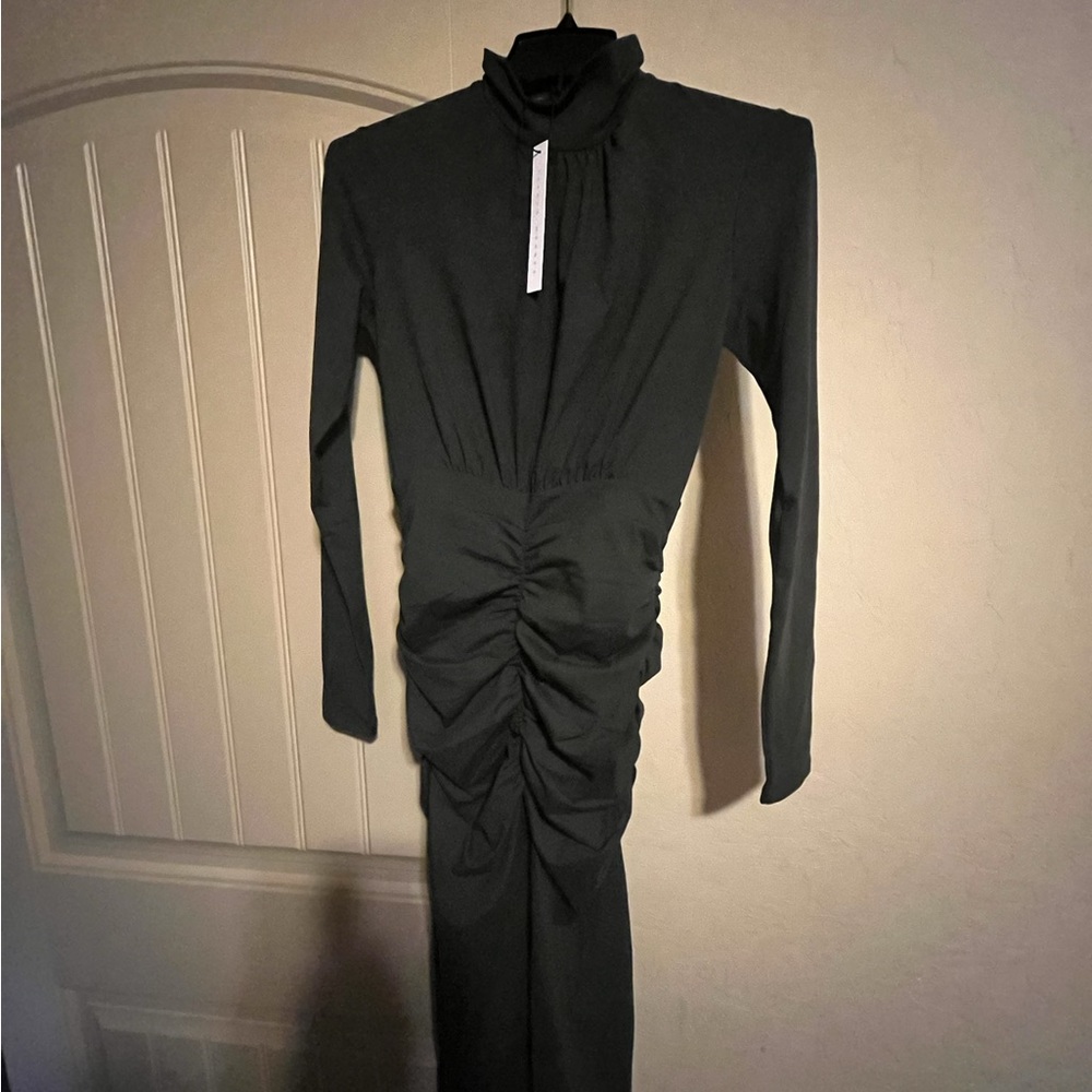 Susana Monaco MIDI Dress hunter green color size S NWT
